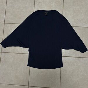 Massimo Dutti Top with Batwing Sleeves Navy XS